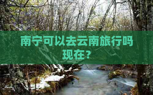 南宁可以去云南旅行吗现在？