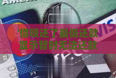 '借呗还了更低还款显示暂时无法还款怎么回事：解决方法'