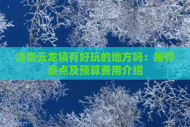 海南云龙镇有好玩的地方吗：推荐景点及预算费用介绍