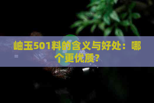 岫玉501料的含义与好处：哪个更优质？