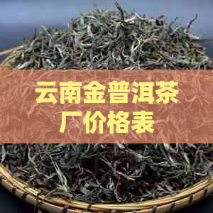 云南金普洱茶厂价格表