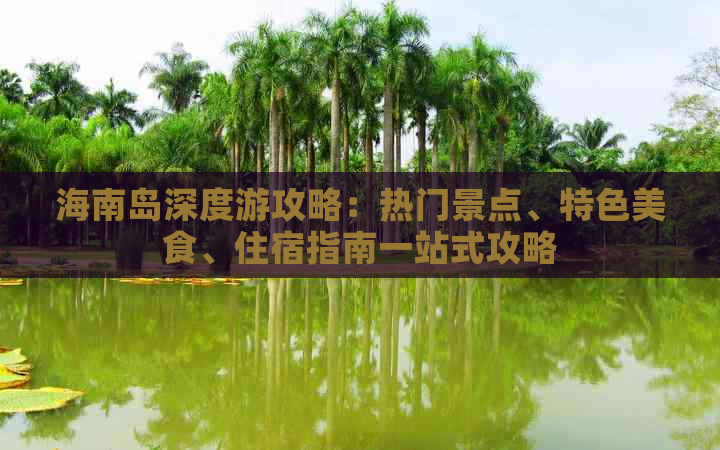 海南岛深度游攻略：热门景点、特色美食、住宿指南一站式攻略