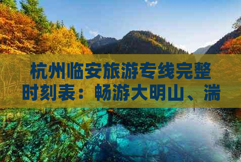 杭州临安旅游专线完整时刻表：畅游大明山、湍口温泉及风之谷