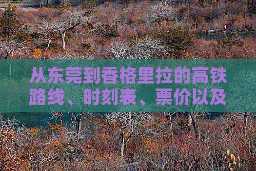 从东莞到香格里拉的高铁路线、时刻表、票价以及如何购票的全面指南