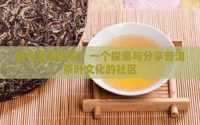 福今普洱茶吧：一个探索与分享普洱茶叶文化的社区