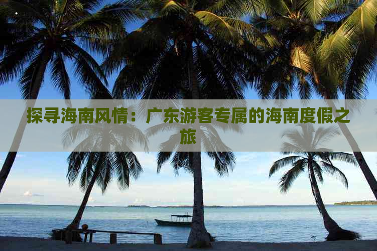 探寻海南风情：广东游客专属的海南度假之旅