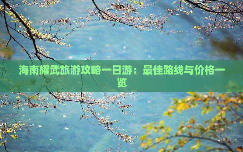 海南耀武旅游攻略一日游：更佳路线与价格一览