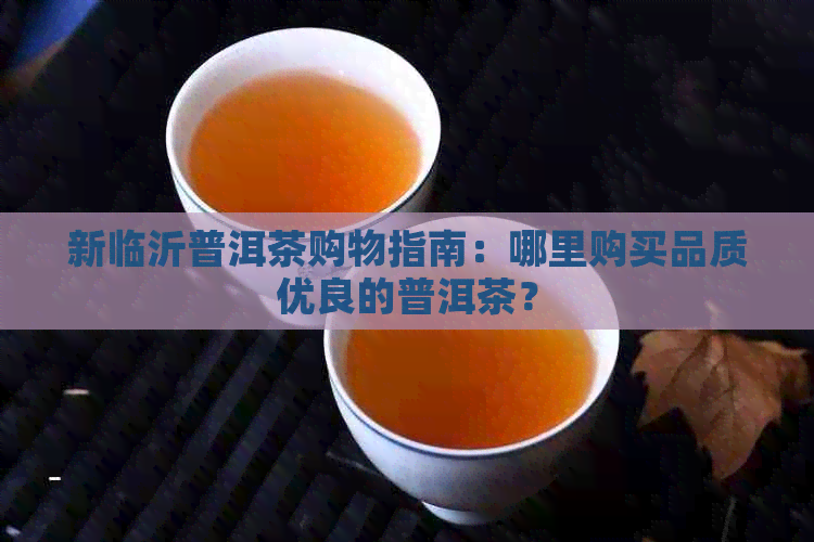 新临沂普洱茶购物指南：哪里购买品质优良的普洱茶？