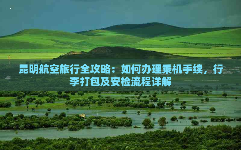 昆明航空旅行全攻略：如何办理乘机手续，行李打包及安检流程详解