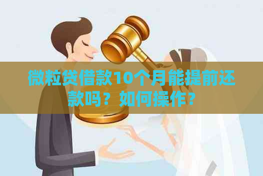 微粒贷借款10个月能提前还款吗？如何操作？