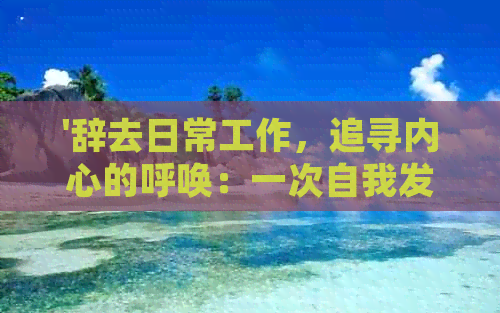 '辞去日常工作，追寻内心的呼唤：一次自我发现的环球之旅'