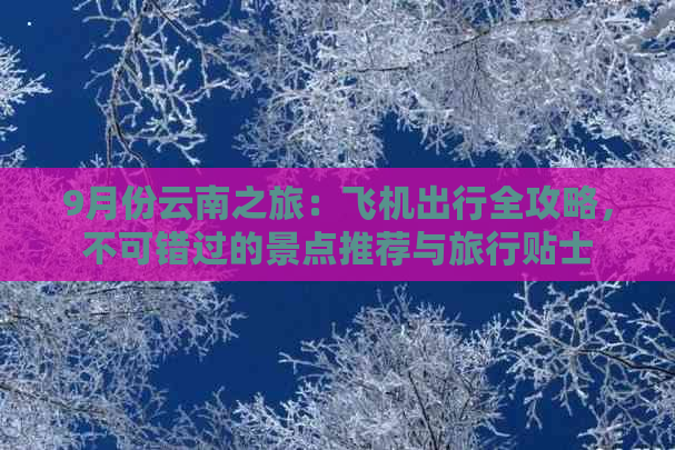 9月份云南之旅：飞机出行全攻略，不可错过的景点推荐与旅行贴士