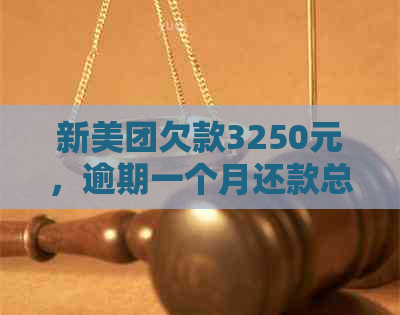 新美团欠款3250元，逾期一个月还款总额计算与解读