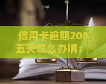 信用卡逾期200五天怎么办啊： 200元逾期5天，手续费、影响及贷款处理方式