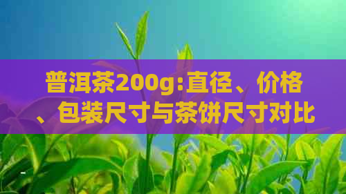 普洱茶200g:直径、价格、包装尺寸与茶饼尺寸对比