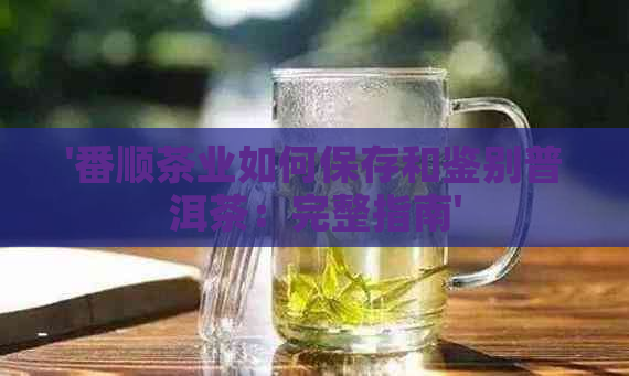 '番顺茶业如何保存和鉴别普洱茶：完整指南'