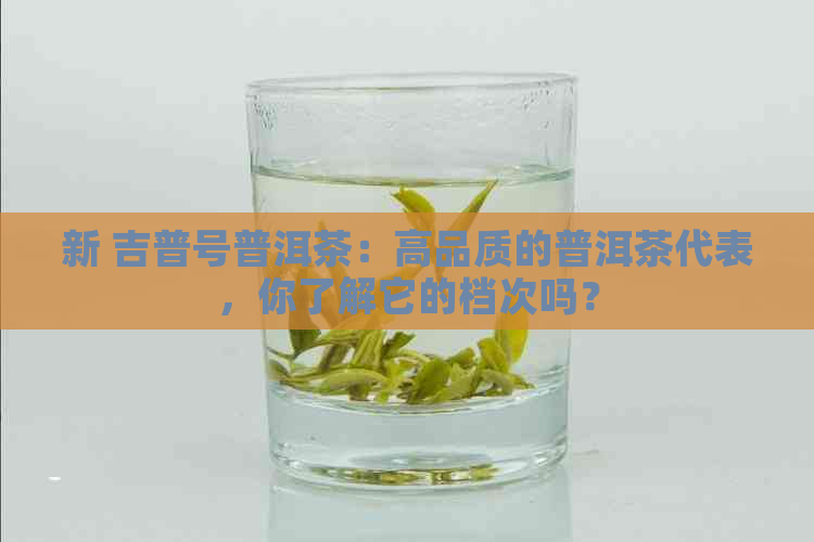 新 吉普号普洱茶：高品质的普洱茶代表，你了解它的档次吗？