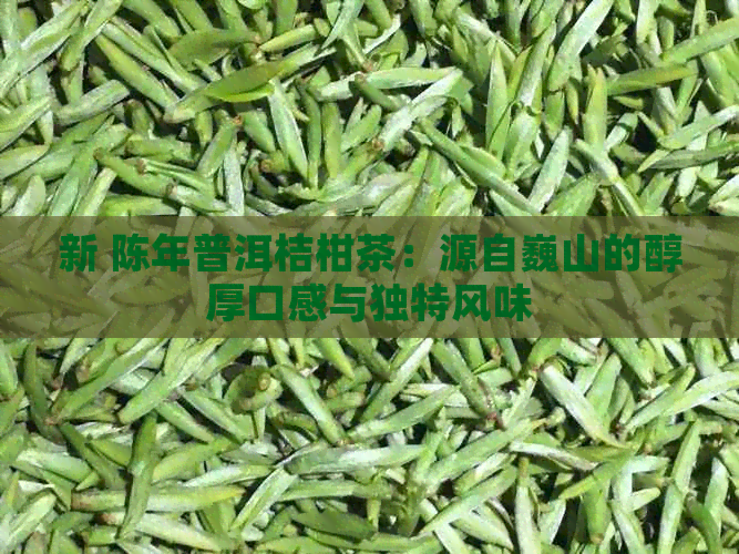 新 陈年普洱桔柑茶：源自巍山的醇厚口感与独特风味