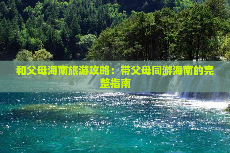 和父母海南旅游攻略：带父母同游海南的完整指南