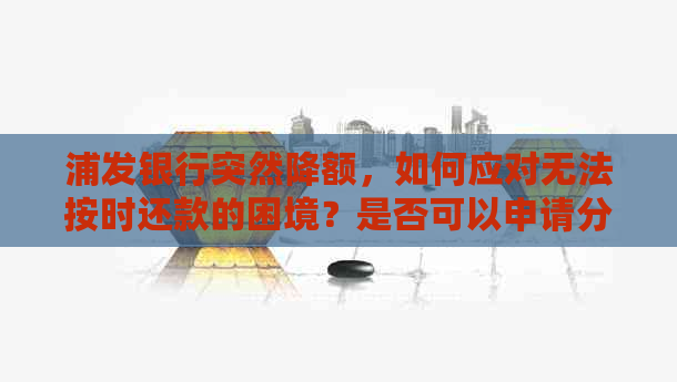 浦发银行突然降额，如何应对无法按时还款的困境？是否可以申请分期付款？