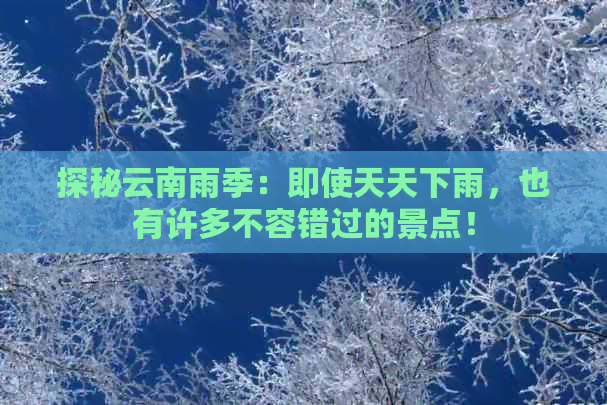 探秘云南雨季：即使天天下雨，也有许多不容错过的景点！