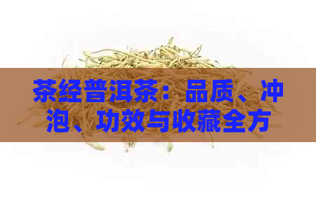 茶经普洱茶：品质、冲泡、功效与收藏全方位解析，助你成为普洱茶专家