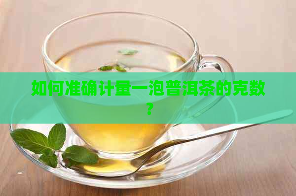 如何准确计量一泡普洱茶的克数？