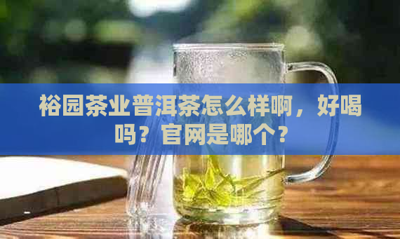 裕园茶业普洱茶怎么样啊，好喝吗？官网是哪个？