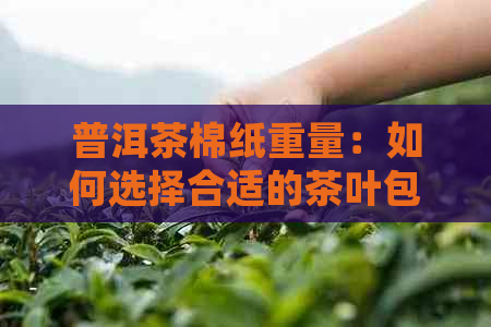 普洱茶棉纸重量：如何选择合适的茶叶包装材料以确保品质与保？