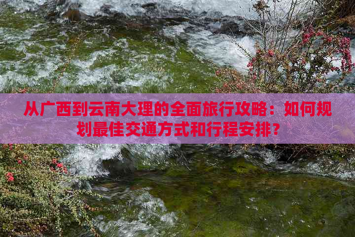 从广西到云南大理的全面旅行攻略：如何规划更佳交通方式和行程安排？