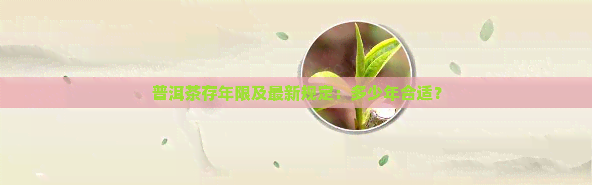 普洱茶存年限及最新规定：多少年合适？