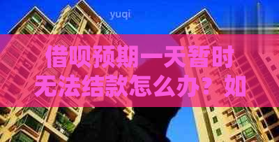 借呗预期一天暂时无法结款怎么办？如何处理这类问题？