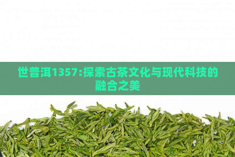 世普洱1357:探索古茶文化与现代科技的融合之美