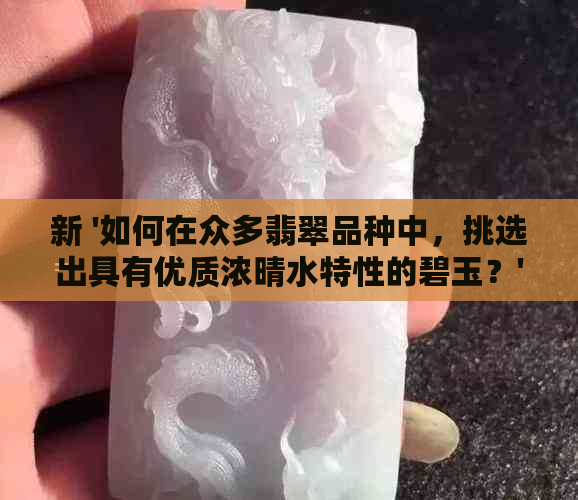 新 '如何在众多翡翠品种中，挑选出具有优质浓晴水特性的碧玉？'