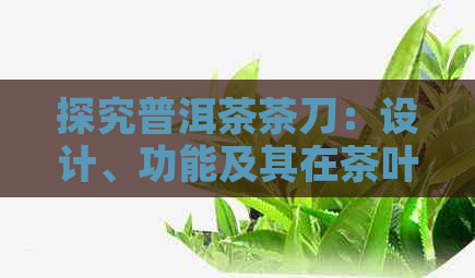 探究普洱茶茶刀：设计、功能及其在茶叶加工中的重要性