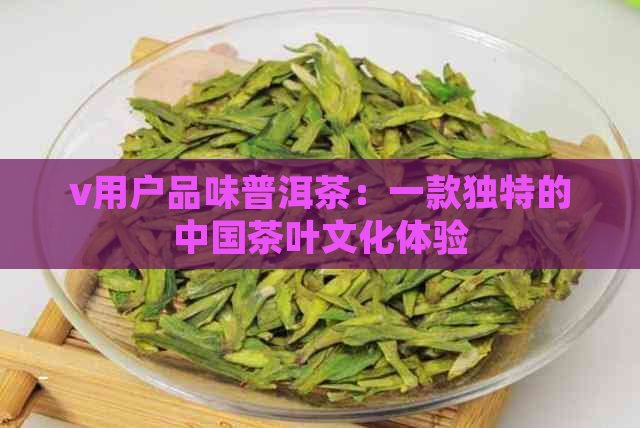 v用户品味普洱茶：一款独特的中国茶叶文化体验