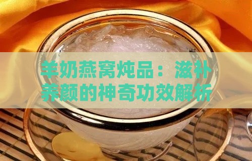 羊奶燕窝炖品：滋补养颜的神奇功效解析