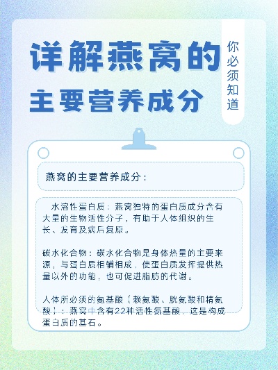 探索燕窝中营养价值更高的成分及其健康益处