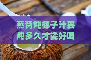 燕窝炖椰子汁要炖多久才能好喝有效？做法详解