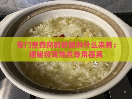 专门煮燕窝的砂锅叫什么来着：揭秘燕窝炖煮专用器具