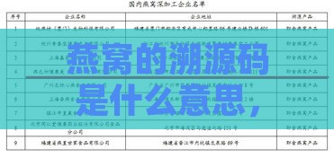 燕窝的溯源码是什么意思，其实用性及真伪辨别方法探讨