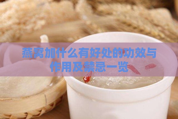 燕窝加什么有好处的功效与作用及禁忌一览