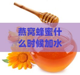 燕窝蜂蜜什么时候加水好