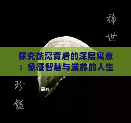 探究燕窝背后的深层寓意：象征智慧与滋养的人生哲理