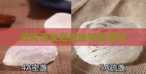 燕窝泡发后质地松散易碎