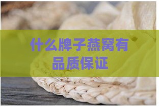 什么牌子燕窝有品质保证