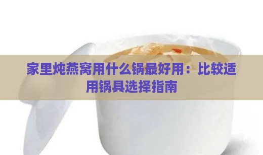 家里炖燕窝用什么锅更好用：比较适用锅具选择指南