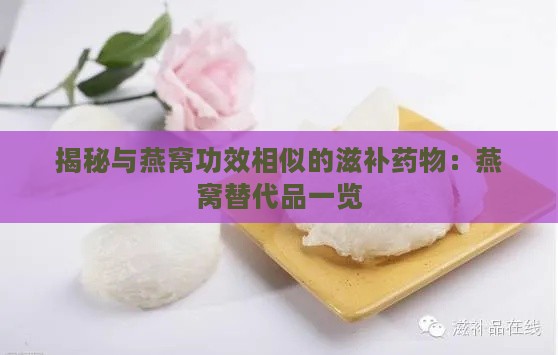 揭秘与燕窝功效相似的滋补药物：燕窝替代品一览