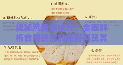 揭秘燕窝的成分：全面解析食用燕窝的原材料及其来源