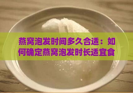 燕窝泡发时间多久合适：如何确定燕窝泡发时长适宜食用